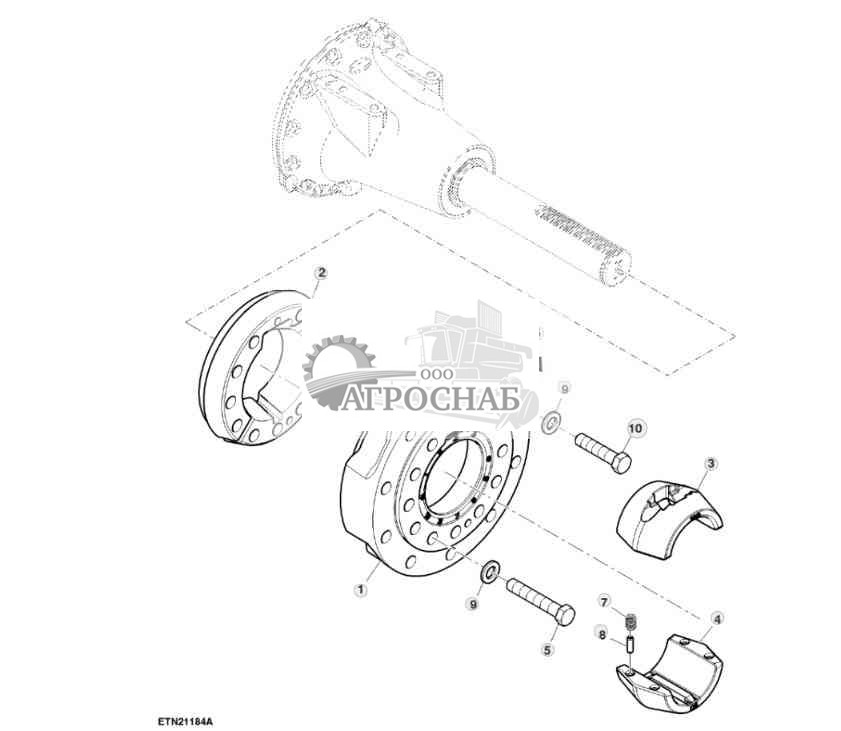 Ступица двускатного колеса, двухконусная, мост 100 mm 